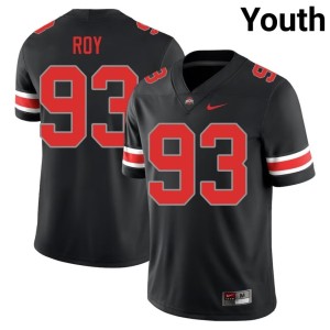 Blackout College Football Maxwell Roy OSU Buckeyes #93 Stitched Youth Jersey 768857-398