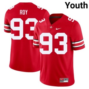 Scarlet The Ohio State #93 Maxwell Roy Official Youth College Football Jersey 724080-939