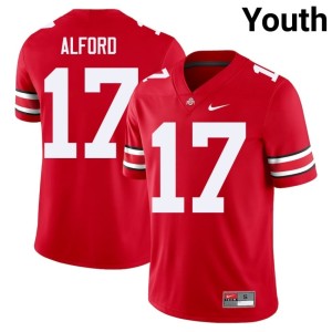 Scarlet Tarvos Alford College Football #17 Stitched OSU Youth Jerseys 323996-855