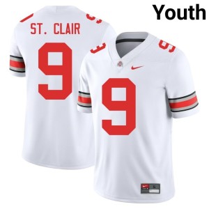 White Tavien St. Clair College Football University #9 Ohio State Youth Jersey 366018-898
