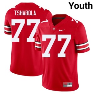Scarlet #77 College Football Youth Ohio State Tegra Tshabola 2025 Jerseys 369794-802