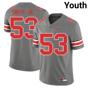 Grey #53 Youth Embroidery Will Smith Jr. College Football The Fighting Buckeyes Jersey 227292-446