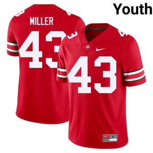 Scarlet 2025 Amar'e Miller College Football OSU Buckeyes #43 Youth Jersey 490290-131