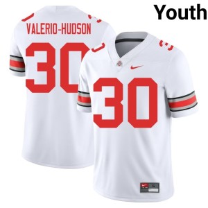 White Ohio State Buckeyes College Football Alumni Amari Valerio-Hudson Youth #30 Jerseys 224524-735