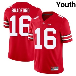 Scarlet Go Bucks Blaine Bradford #16 Youth High School College Football Jerseys 905820-279