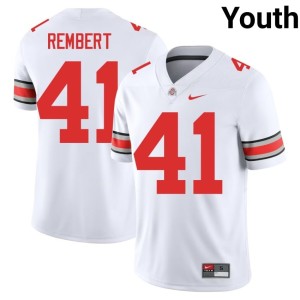 White The Ohio State Stitched College Football Youth Braxton Rembert #41 Jerseys 432809-108
