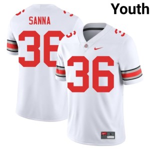 White #36 Youth College Football Ohio State CJ Sanna Player Jersey 524672-288