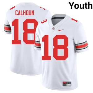 White Ohio State #18 Youth Cam Calhoun College Football University Jersey 838311-892