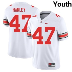 White OSU #47 Official College Football Youth Chic Harley Jerseys 706952-931