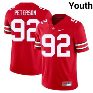 Scarlet Ohio State Buckeyes Youth Player College Football Cooper Peterson #92 Jersey 726230-918