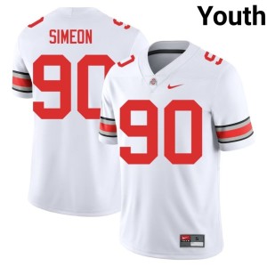 White Ohio State #90 Replica Youth College Football Damari Simeon Jersey 608099-302