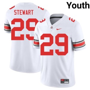 White #29 Ohio State Deshawn Stewart 2025 College Football Youth Jerseys 113162-475
