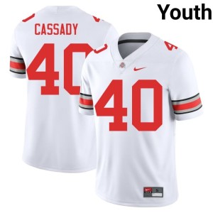 White Embroidery Youth Howard Cassady Ohio State Buckeyes #40 College Football Jersey 325642-328