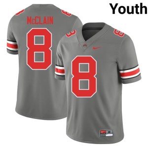 Grey Replica #8 College Football Youth Ohio State Buckeyes Jaylen McClain Jerseys 909258-867