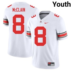 White Jaylen McClain #8 Stitched OSU Buckeyes College Football Youth Jerseys 371987-560