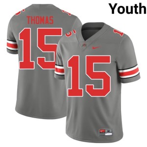 Grey 2025 The Ohio State #15 Jordan Thomas Youth College Football Jersey 950118-591