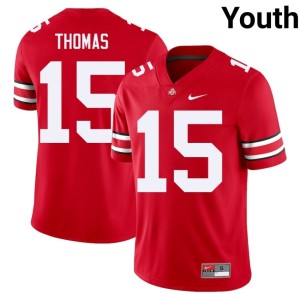 Scarlet Ohio State University Jordan Thomas #15 Youth College Football Jerseys 573169-688