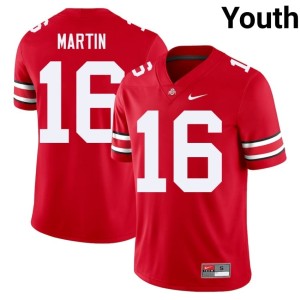 Scarlet University College Football The Fighting Buckeyes Justyn Martin #16 Youth Jersey 135070-134