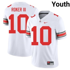 White Ohio State #10 College Football Limited Leroy Roker III Youth Jerseys 331653-356
