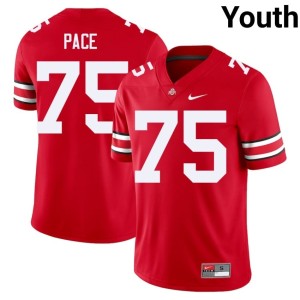 Scarlet OSU Embroidery Youth College Football Orlando Pace #75 Jersey 409353-132