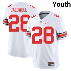 White #28 The Fighting Buckeyes College Football Simeon Caldwell University Youth Jersey 157004-515