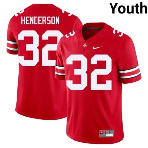Scarlet The Fighting Buckeyes TreVeyon Henderson Youth High School #32 College Football Jersey 803676-115